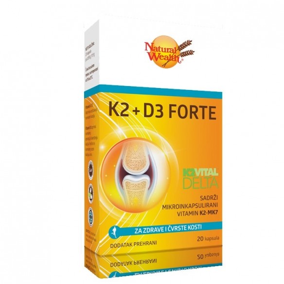 Natural Wealth K2 + D3 forte kapsule