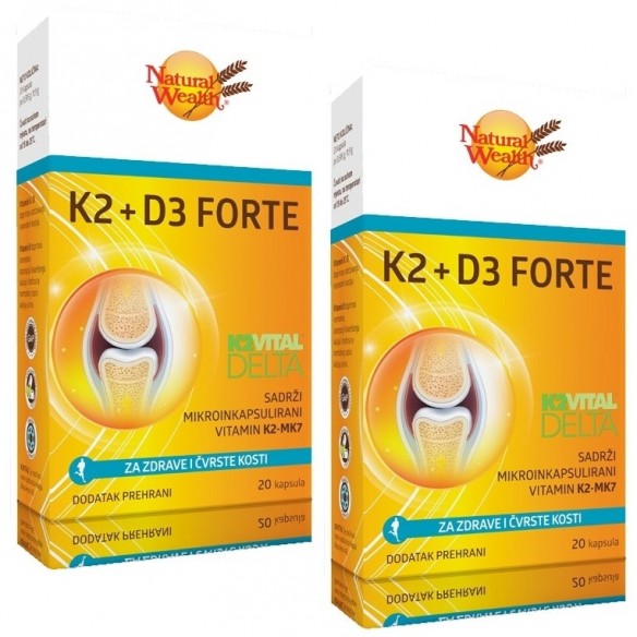 Natural Wealth K2 + D3 forte kapsule