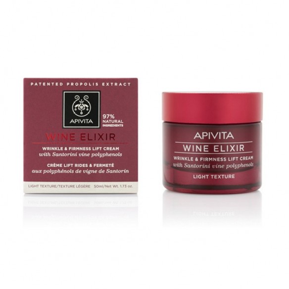 Apivita Wine elixir wrinkle & firmness lift cream with Santorini vine polyphenols light texture