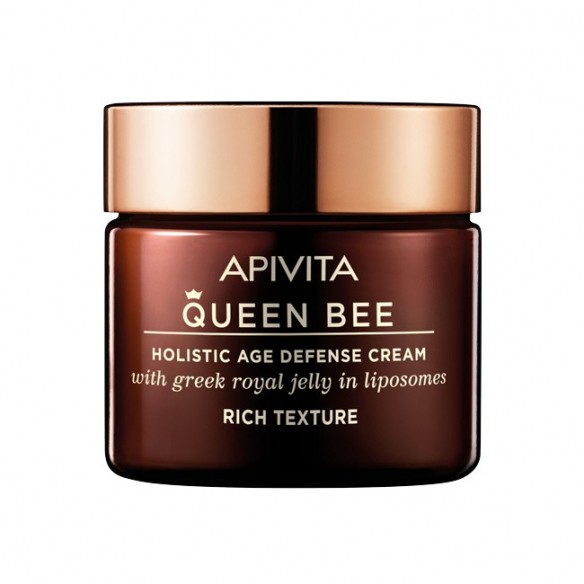 Apivita Queen bee Holistic Age Defense cream with greek royal jelly in liposomes rich texture
