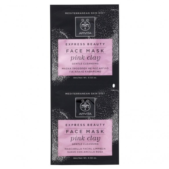 Apivita EXPRESS BEAUTY face mask pink clay gentle cleansing