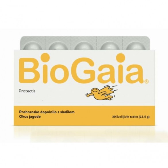BioGaia Protectis tablete za žvakanje okus jagode