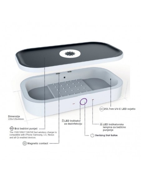 Gako UV-C sterilizator & Qi bežični punjač