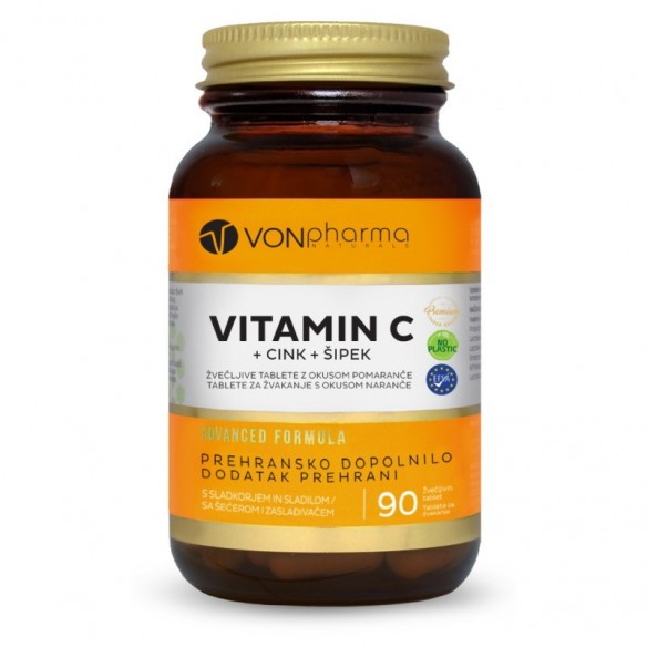 VonPharma Vitamin C + cink + šipak tablete za žvakanje