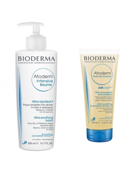 Bioderma Atoderm Intensive Baume 500 ml + Ulje za tuširanje 100 ml Promo pakiranje Bioderma Atoderm Intensive Baume 500 ml + Ulje za tuširanje 100 ml Promo pakiranje