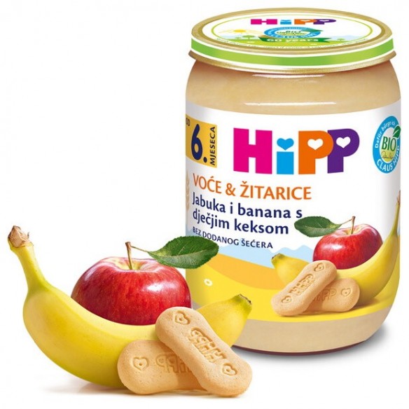 Hipp Kašica Jabuka, banana i dječji keks 4710-01