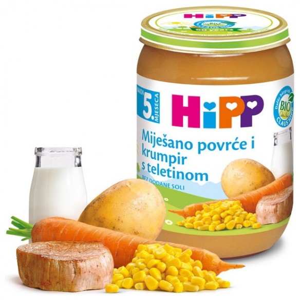Hipp Kašica Povrće s krumpirom i teletinom 6153-01