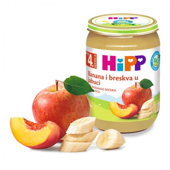 Hipp Voćna Kašica Banana i breskva u jabuci 4360-01