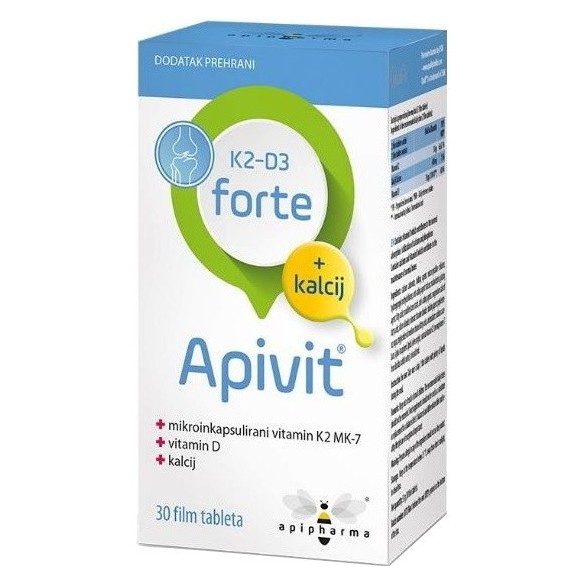 Apipharma Apivit K2D3 Forte + kalcij tablete