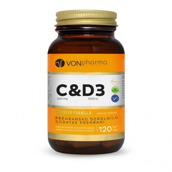 VonPharma Vitamin C i D3 tablete za žvakanje s okusom naranče