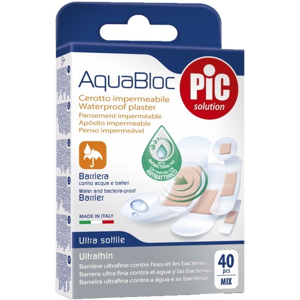 PiC Antibakterijski flaster Aquabloc Mix 40x