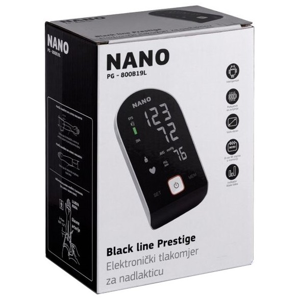 Nano Black Line Prestige + adapter digitalni tlakomjer za nadlakticu Nano Black Line Prestige + adapter digitalni tlakomjer za nadlakticu