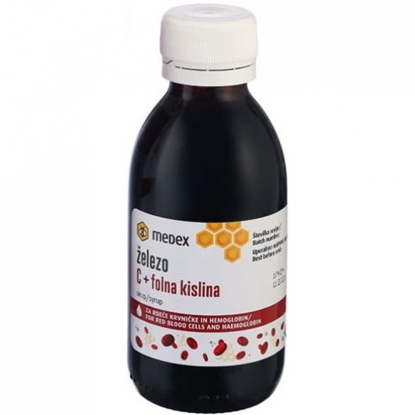 Medex Sirup Željezo + C vitamin + folna kiselina u mednom sirupu