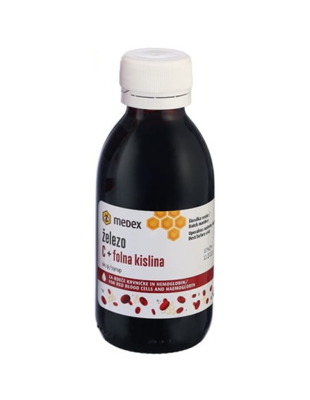 Medex Sirup Željezo + C vitamin + folna kiselina u mednom sirupu