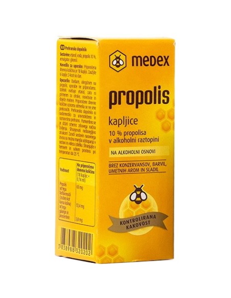 Medex Propolis kapi 10% s alkoholom Medex Propolis kapi 10% s alkoholom