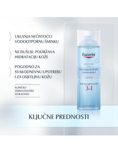 Eucerin DermatoCLEAN [HYALURON] 3u1 micelarna otopina za čišćenje lica 2
