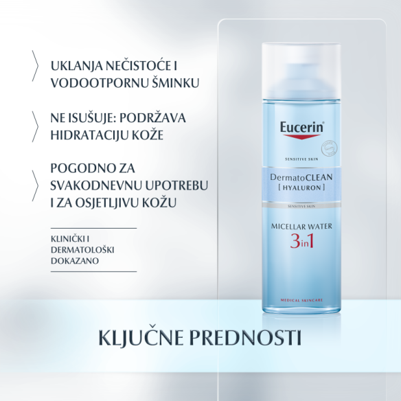 Eucerin DermatoCLEAN [HYALURON] 3u1 micelarna otopina za čišćenje lica