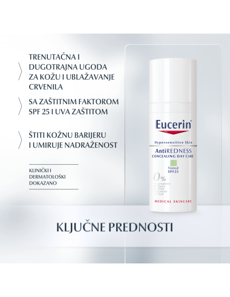 Eucerin AntiREDNESS dnevna krema protiv crvenila sa zelenim pigmentom SPF 25 69743 Eucerin AntiREDNESS dnevna krema protiv crvenila sa zelenim pigmentom SPF 25 69743