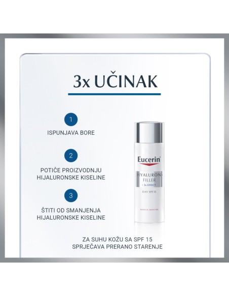 Eucerin Hyaluron-Filler dnevna krema za normalnu i mješovitu kožu sa SPF 15 i UVA zaštitom 63924