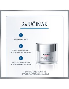 Eucerin Hyaluron-Filler dnevna krema za suhu kožu s SPF 15 i UVA zaštitom 2