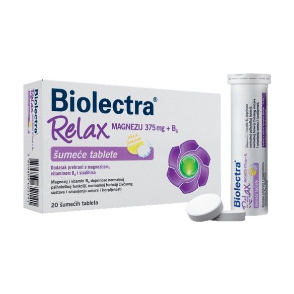 Hermes Biolectra Relax Magnezij 375 mg + Vitamin B6 šumeće tablete