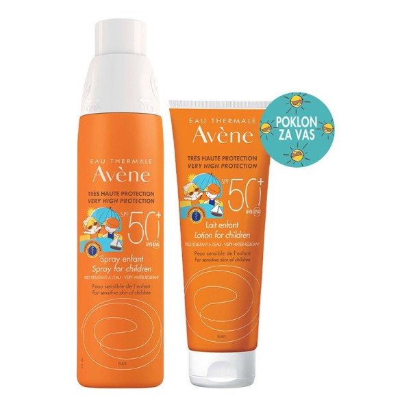 Avene Sun Dječji Spray SPF 50+ + Dječje mlijeko SPF50+ GRATIS