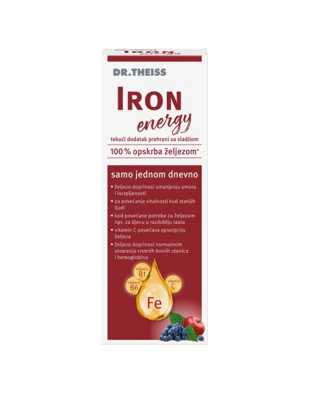 Dr. Theiss Iron Energy tekući dodatak prehrani sa sladilom Dr. Theiss Iron Energy tekući dodatak prehrani sa sladilom