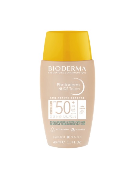 Bioderma Photoderm Nude Touch tonirana krema SPF 50+ jako svijetla nijansa Bioderma Photoderm Nude Touch tonirana krema SPF 50+ jako svijetla nijansa