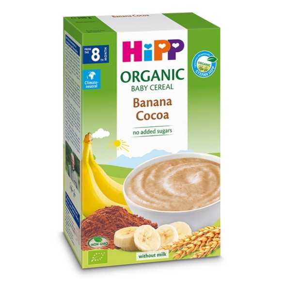 Hipp Bio Žitna kašica Žitarice i banana s kakaom 2894