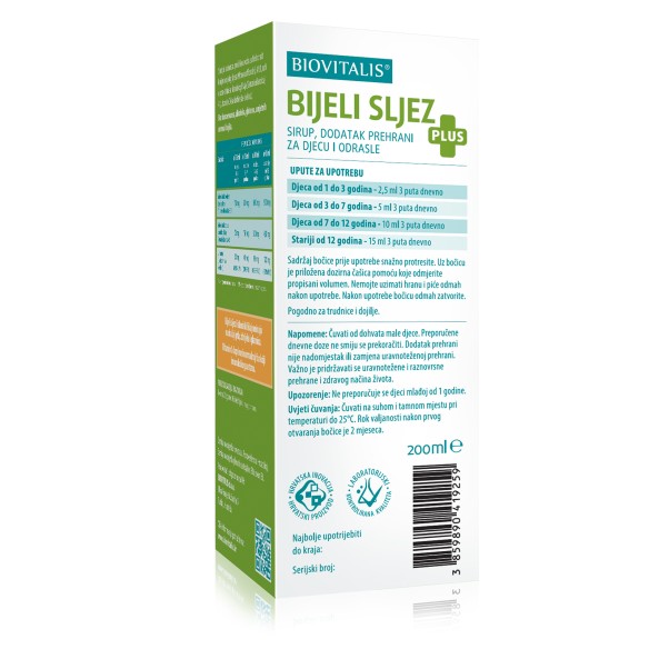 Biovitalis Bijeli Sljez Plus sirup Biovitalis Bijeli Sljez Plus sirup