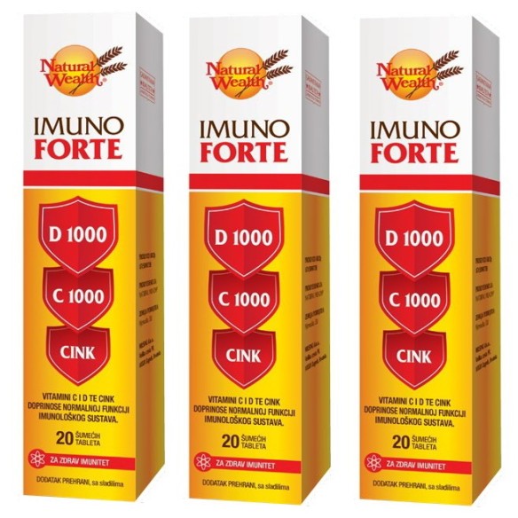 Natural Wealth Imuno Forte šumeće tablete 2+1 Promo pakiranje
