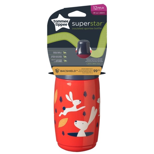 Tommee Tippee Superstar Insulated Sportee termo čaša sa sportskim usnikom i poklopcem Crvena Tommee Tippee Superstar Insulated Sportee termo čaša sa sportskim usnikom i poklopcem Crvena