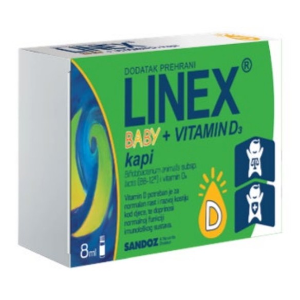 Linex Baby + Vitamin D3 kapi