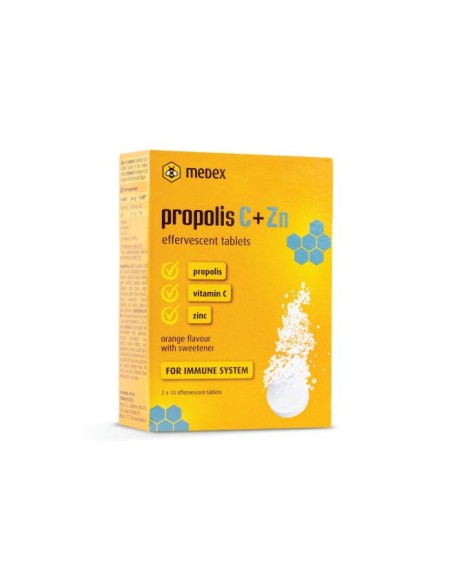 Medex Propolis C + Zn Šumeće tablete Medex Propolis C + Zn Šumeće tablete