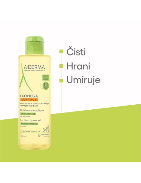 A-derma Exomega Control Emolijentno ulje za tuširanje