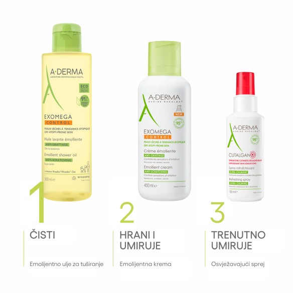 A-derma Exomega Control Emolijentno ulje za tuširanje
