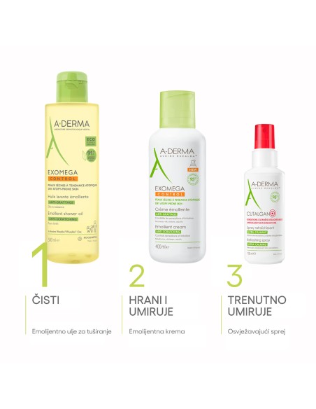 A-derma Exomega Control Emolijentno ulje za tuširanje