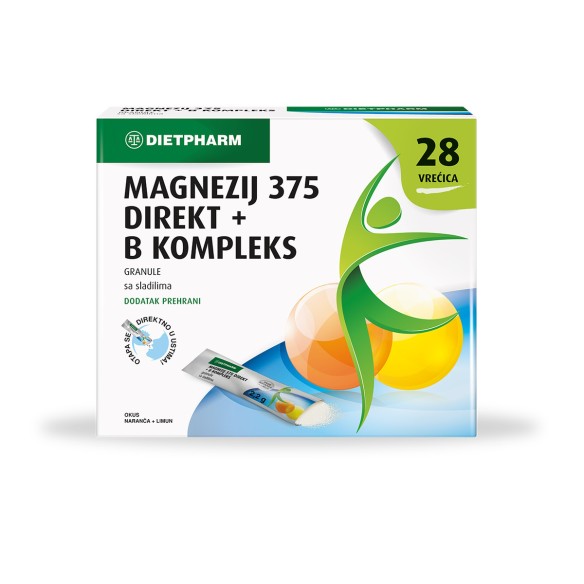 Dietpharm Magnezij 375 Direkt + B kompleks granule