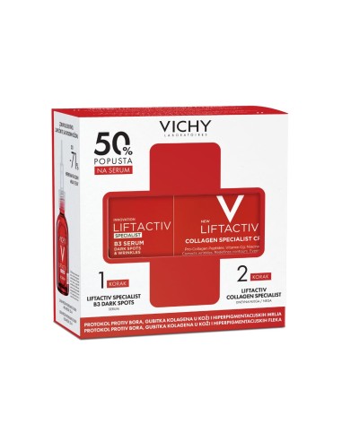 Vichy Liftactiv B3 Serum + Collagen dnevna krema PROTOKOL