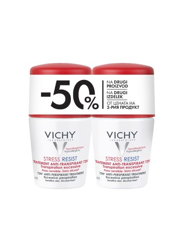 Vichy Deodorant Anti-stres Roll-on dezodorans protiv prekomjernog znojenja do 72h Duo Promo pakiranje