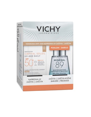 Vichy Capital Soleil UV-age SPF50+ tonirani + Mineral 89 Booster 30 ml