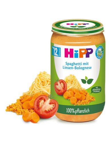 Hipp Kašica Spaghetti u umaku od rajčice s lećom i proteinima graška (DA62502)