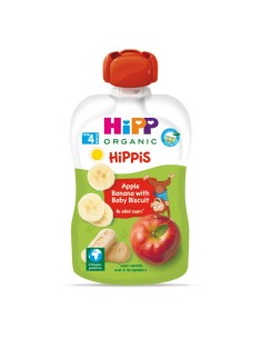 Hippis Bio Voće u tubi - jabuka, banana sa keksom (AL8508-U)