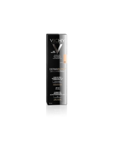 Vichy Dermablend 3D Korektivni puder za masnu kožu sklonu aknama Nijansa 15