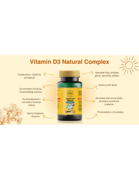 Hug Your Life Vitamin D3 Natural Complex kapsule Hug Your Life Vitamin D3 Natural Complex kapsule