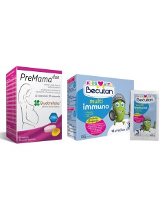 Alkaloid PreMama duo Quatrefolic tablete i kapsule + Becutan Kids Vits Multiimmuno prah
