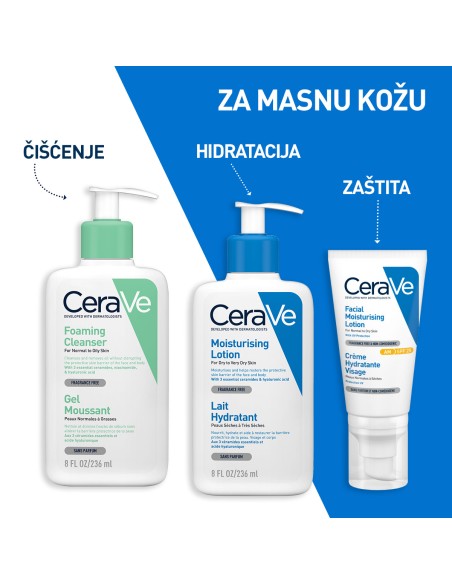 CeraVe Pjenušavi gel za čišćenje za normalnu do masnu kožu 976 ml