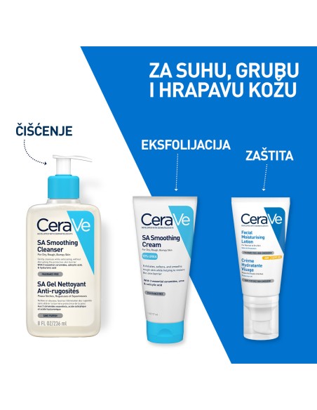 CeraVe SA Smoothing Cleanser gel za čišćenje suhe i grube kože
