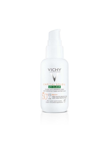Vichy Capital Soleil UV-Clear Fluid za zaštitu od sunca protiv nepravilnosti SPF50+
