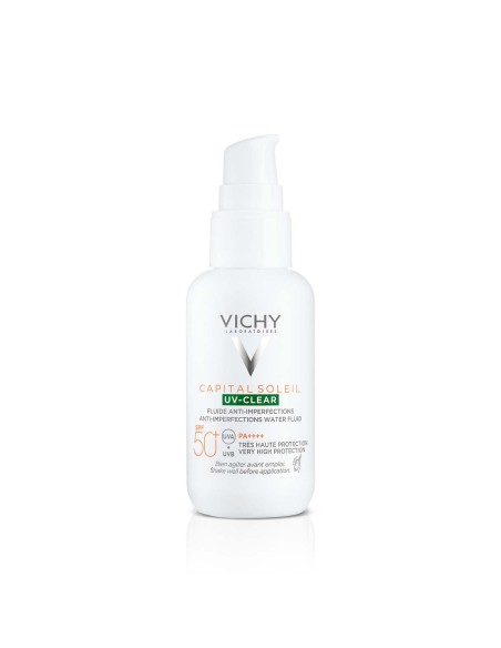 Vichy Capital Soleil UV-Clear Fluid za zaštitu od sunca protiv nepravilnosti SPF50+ Vichy Capital Soleil UV-Clear Fluid za zaštitu od sunca protiv nepravilnosti SPF50+